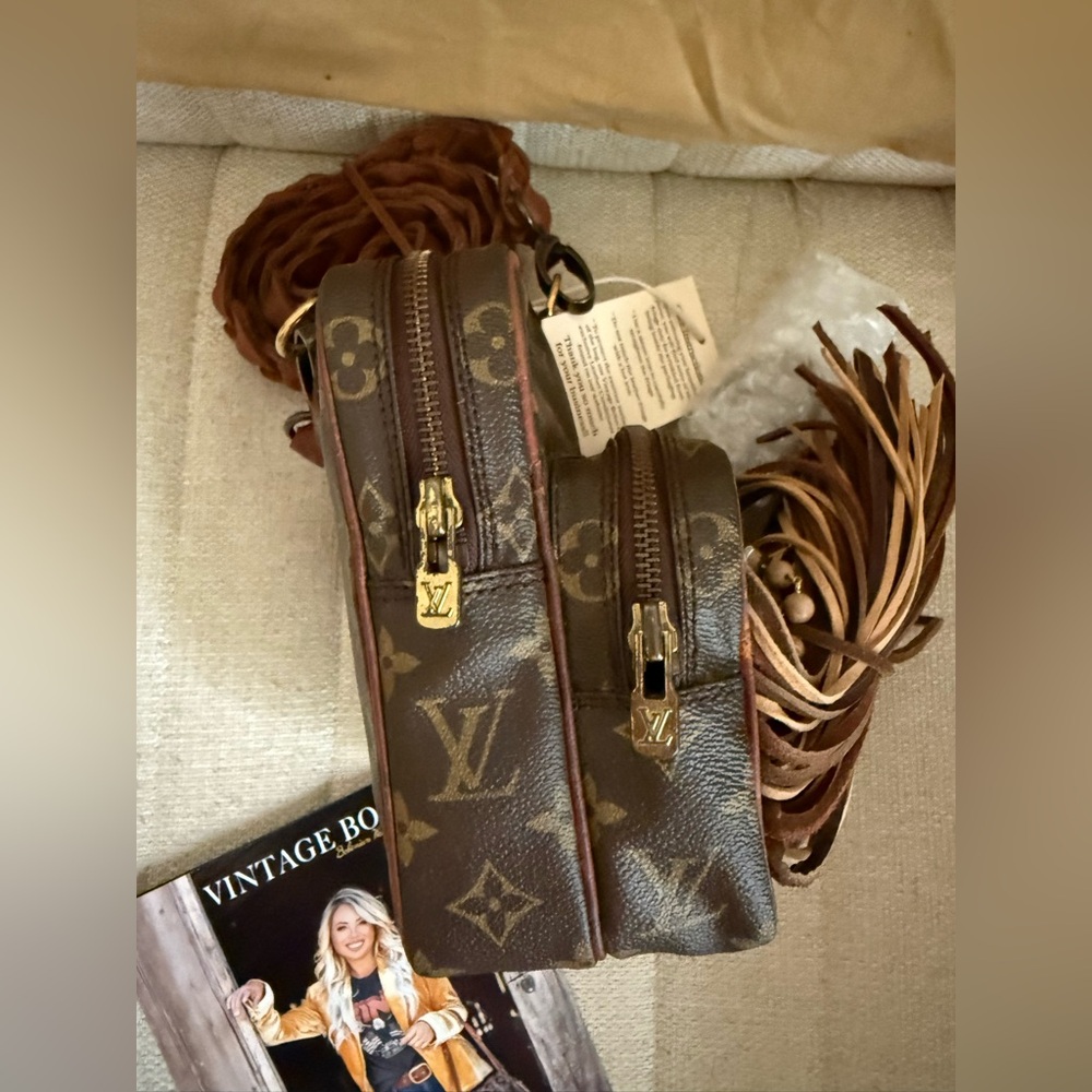 NEW Vintage Boho Bag Revamped Louis Vuitton sidekick crossbody bag with fringe - Picture 13 of 14